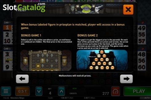 Οθόνη5. Monsters Bingo Κουλοχέρης