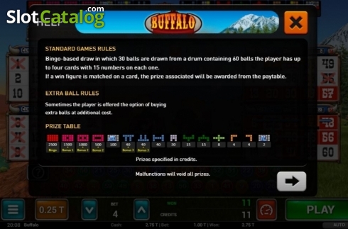 Οθόνη4. Buffalo Bingo Κουλοχέρης 