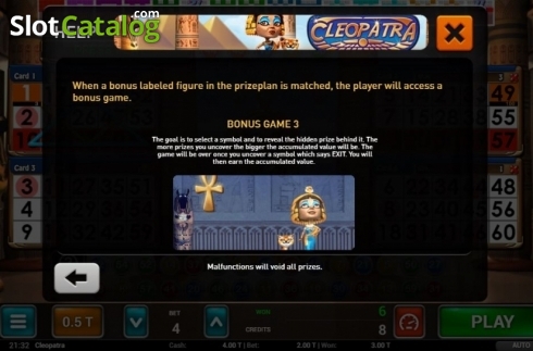 Οθόνη6. Cleopatra Bingo Κουλοχέρης