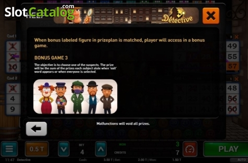Οθόνη6. Detective Bingo Κουλοχέρης 