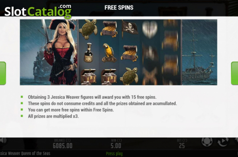 Οθόνη9. Jessica Weaver Queen of the Seas Κουλοχέρης