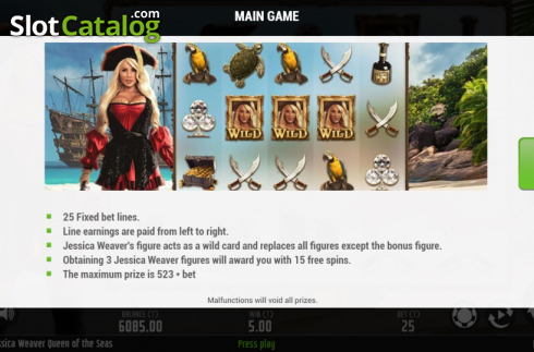 Οθόνη8. Jessica Weaver Queen of the Seas Κουλοχέρης