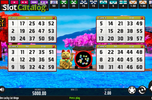 Οθόνη2. Golden Lucky Cat Bingo Κουλοχέρης 