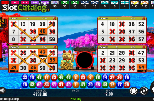 Οθόνη3. Golden Lucky Cat Bingo Κουλοχέρης 