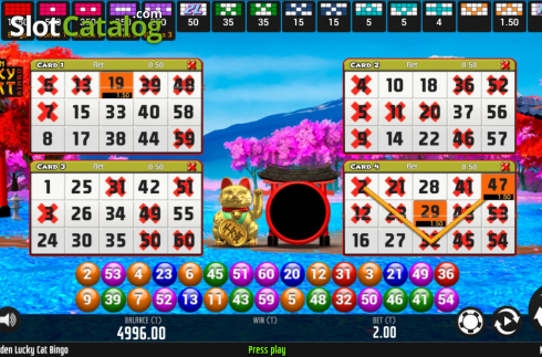 Οθόνη4. Golden Lucky Cat Bingo Κουλοχέρης 