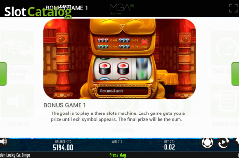 Οθόνη9. Golden Lucky Cat Bingo Κουλοχέρης 