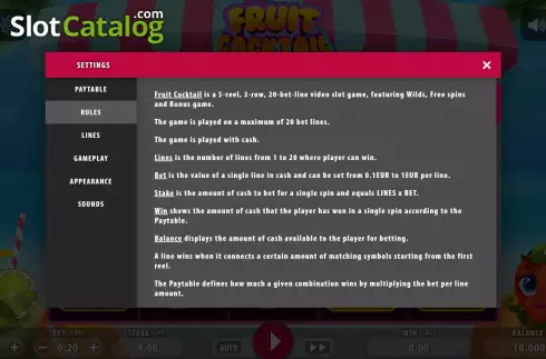 Οθόνη7. Fruit Cocktail (Macaw Gaming) Κουλοχέρης
