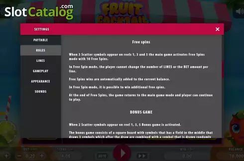 Οθόνη8. Fruit Cocktail (Macaw Gaming) Κουλοχέρης