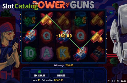 Οθόνη4. Power of Guns Κουλοχέρης