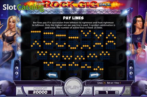 Οθόνη8. Rock Gig Dice Κουλοχέρης