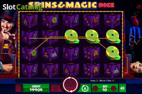 Οθόνη5. Spins and Magic Dice Κουλοχέρης 