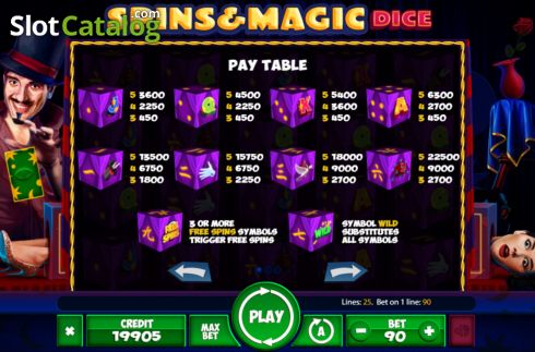 Οθόνη7. Spins and Magic Dice Κουλοχέρης 