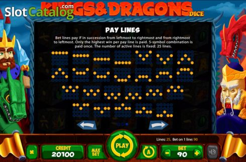 Οθόνη8. Kings and Dragons Dice Κουλοχέρης 