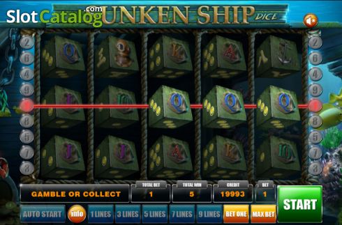 Οθόνη3. Sunken Ship Dice Κουλοχέρης 