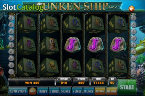 Οθόνη4. Sunken Ship Dice Κουλοχέρης 