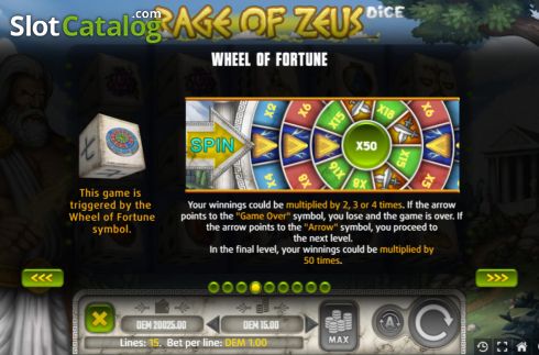 Οθόνη8. Rage of Zeus Dice Κουλοχέρης