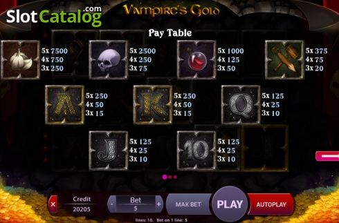 Οθόνη7. Vampires Gold Κουλοχέρης