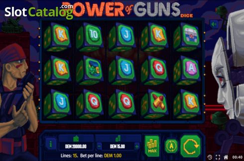 Οθόνη2. Power of Guns Dice Κουλοχέρης