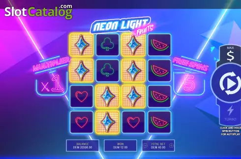 Οθόνη3. Neon Light Fruits Κουλοχέρης 