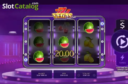Οθόνη3. 777 Vegas Showtime Κουλοχέρης