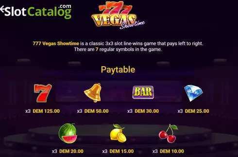Οθόνη6. 777 Vegas Showtime Κουλοχέρης