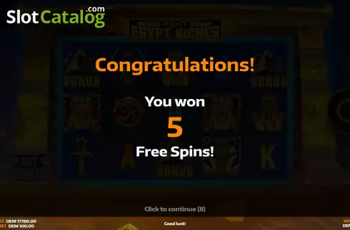 Οθόνη8. Mighty Egypt Riches Κουλοχέρης