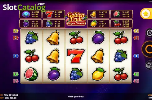 Οθόνη2. Golden Fruit Vegas Classic Κουλοχέρης