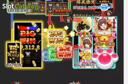 Οθόνη5. Lucky Cat and Maid Rush Κουλοχέρης