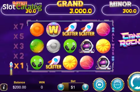 Οθόνη2. Candy Rocket Κουλοχέρης