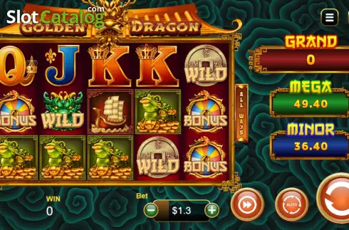 Οθόνη2. Golden Dragon Jackpot Κουλοχέρης