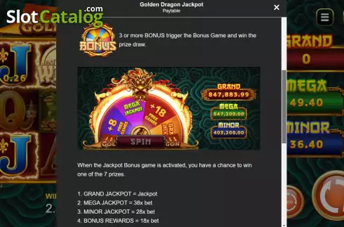Οθόνη9. Golden Dragon Jackpot Κουλοχέρης