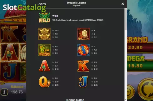 Οθόνη5. Dragons Legend (Manna Play) Κουλοχέρης