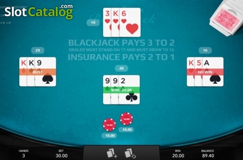 Οθόνη5. Blackjack (Mascot Gaming) Κουλοχέρης