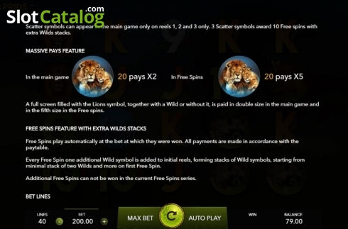 Οθόνη6. Lion's Pride (Mascot Gaming) Κουλοχέρης