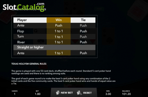 Οθόνη5. Casino Hold'em (Mascot Gaming) Κουλοχέρης