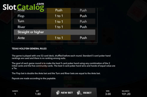 Οθόνη6. Casino Hold'em (Mascot Gaming) Κουλοχέρης