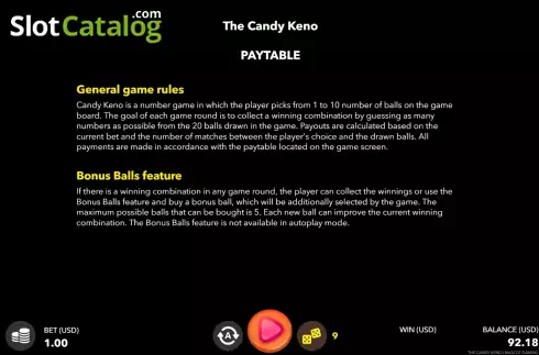 Οθόνη6. The Candy Keno Κουλοχέρης 