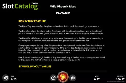 Οθόνη5. Wild Phoenix Rises Κουλοχέρης