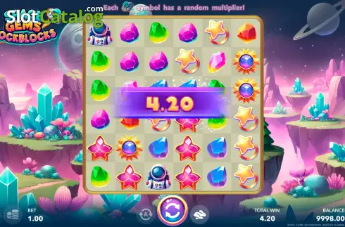 Οθόνη3. Space Gems Rockblocks Κουλοχέρης