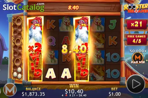 Οθόνη3. Rooster's Reloaded Κουλοχέρης