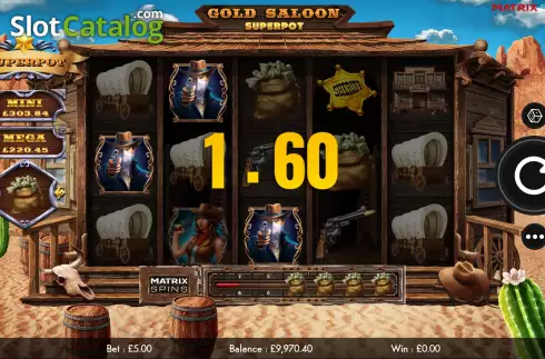 Οθόνη5. Gold Saloon Superpot Κουλοχέρης 