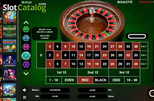 Οθόνη2. Roulette (Matrix Studios) Κουλοχέρης