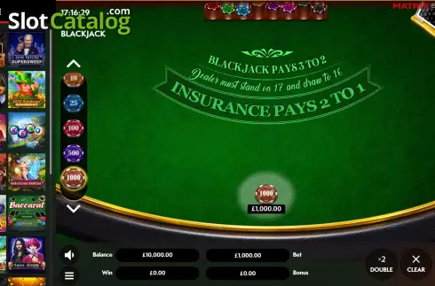 Οθόνη2. Blackjack (Matrix Studios) Κουλοχέρης 