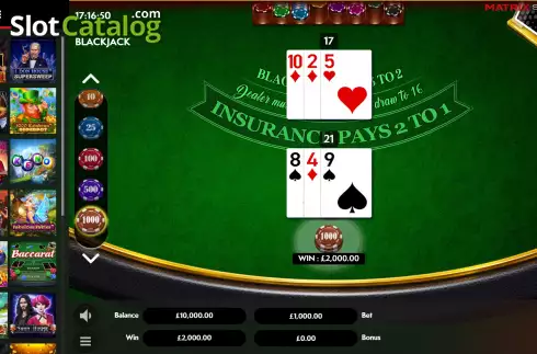 Οθόνη3. Blackjack (Matrix Studios) Κουλοχέρης 