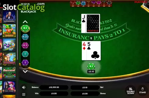 Οθόνη5. Blackjack (Matrix Studios) Κουλοχέρης 