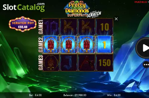 Οθόνη3. Pretty Diamonds Scratch Κουλοχέρης