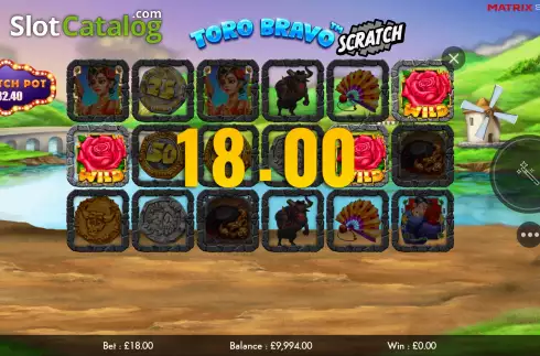 Οθόνη4. Toro Bravo Scratch Κουλοχέρης