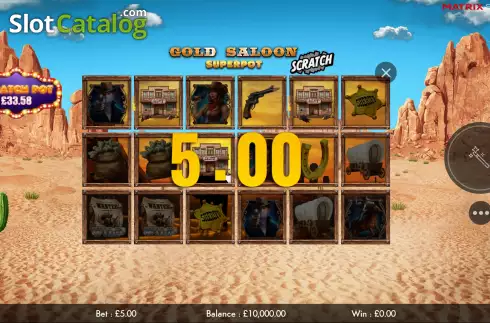 Οθόνη3. Gold Saloon Superpot Scratch Κουλοχέρης 