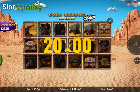Οθόνη4. Gold Saloon Superpot Scratch Κουλοχέρης 