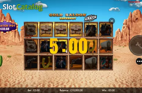 Οθόνη5. Gold Saloon Superpot Scratch Κουλοχέρης 
